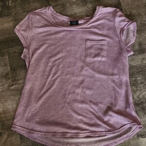 Laura Ashley Lilac Ribbed Short Sleeve Top